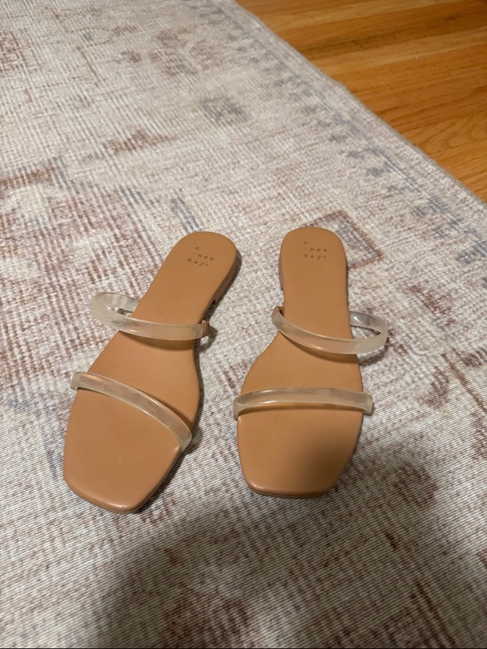 a new day Shoes - A New Day Slide Sandals with Clear Double Straps